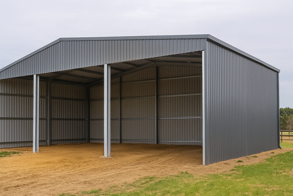 metal roof sheet roofing and cladding on an agricultural building