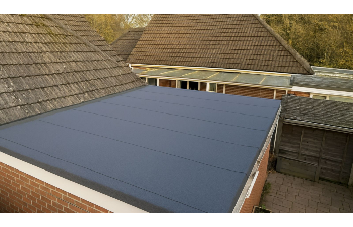 flat felt roof on brick extension