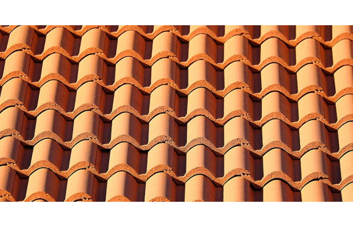 red concrete roof tiles