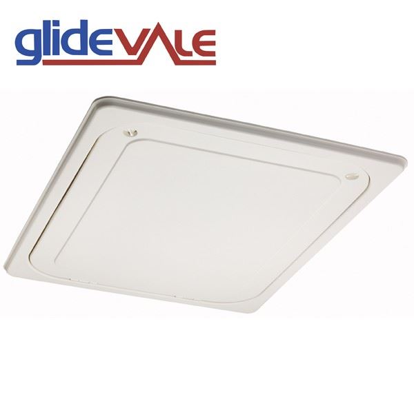 Glidevale Part L Plastic Hinge-Down Loft Access Door with Twin Latch - 717 x 555mm - White