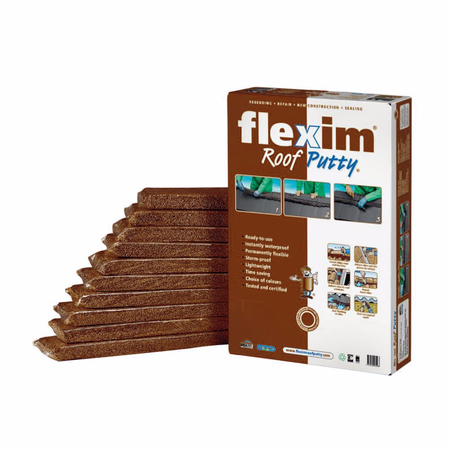 Lightweight Tiles - Flexim Roof Putty - Brown