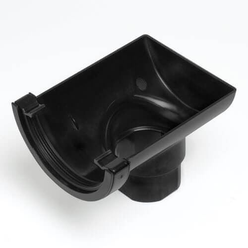 UPVC Half Round Guttering - Stop End Outlet - 112mm x 51mm