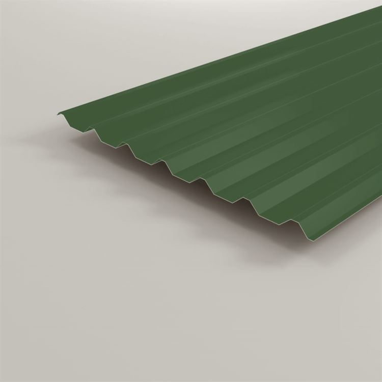 Corrugated Steel Sheets,Polyester Coated,JuniperGreen,0.5mm 