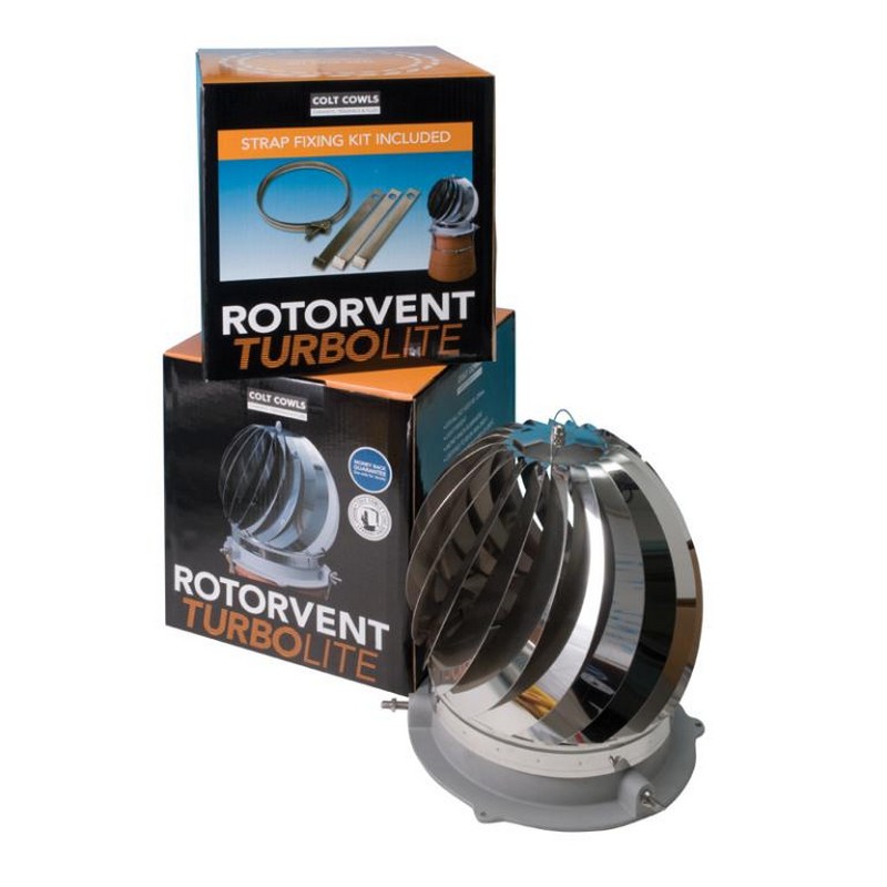 Colt Cowls Rotorvent Turbolite - Spinning Chimney Cowl - 80mm to 250mm