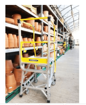 Werner Fibreglass Swingback Stepladder with Lock-In Accesory System
