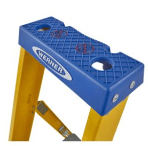 Werner Fibreglass Platform Stepladder with Lock-In Accessory System