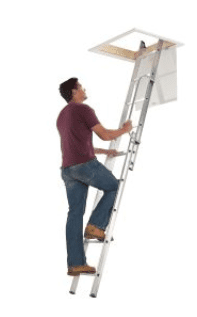 Werner 2.69m 2 Section Aluminium Loft Ladder with Handrail