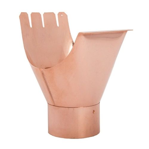 Lindab Guttering - Gutter Outlet with Clip OK - Natural Copper