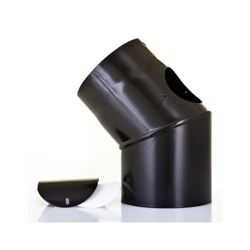 Vitreous Enamel Stove Pipe 45 Degree Bend with Door- 125mm to 150mm