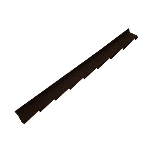 Britmet Plaintile - Metal Left Hand Wall Flashing - Bramble Brown (1250mm)