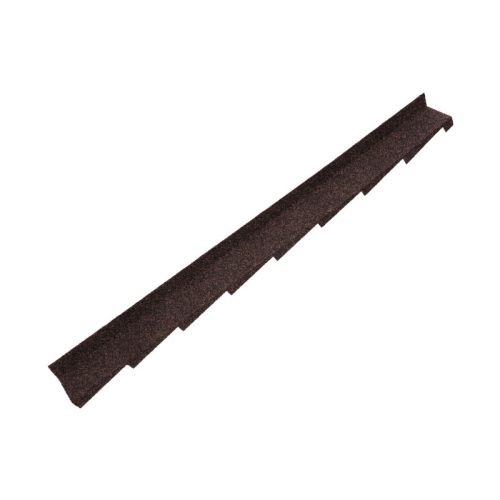 Britmet Plaintile - Metal Left Hand Wall Flashing - Rustic Brown (1250mm)