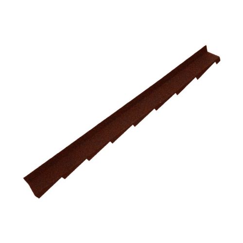 Britmet Plaintile - Metal Left Hand Wall Flashing - Rustic Terracotta (1250mm)