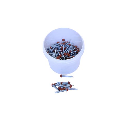 Britmet - Plus Tile (0.9mm) Range - Tek Screw - Bramble Brown (Pack of 50)