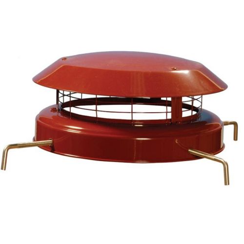 Anti-Downdraught Chimney Cowl and Birdguard (Bolt Fixings) - 125mm to 250mm - Terracotta