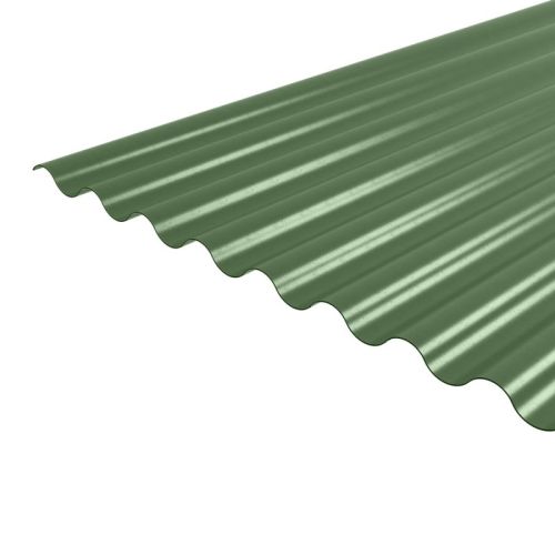Corrugated Metal Sheet - 13.5/3 Profile - 0.5mm - PVC Plastisol Juniper Green