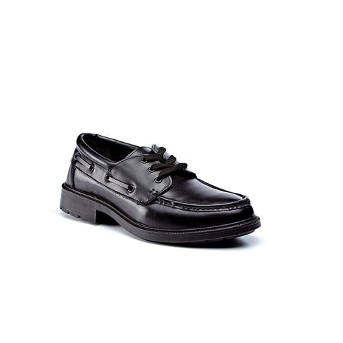 Rugged Terrain - Executive Boat Safety Shoes (S1P SRC) - Black Leather