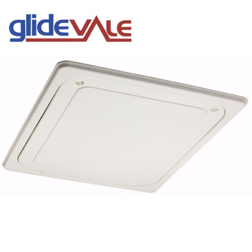 Glidevale Part L Plastic Hinge-Down Loft Access Door with Twin Latch - 717 x 555mm - White