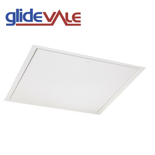 Glidevale Fire Rated Metal Hinge-Down Loft Access Door with Lock - 560 x 560mm - White
