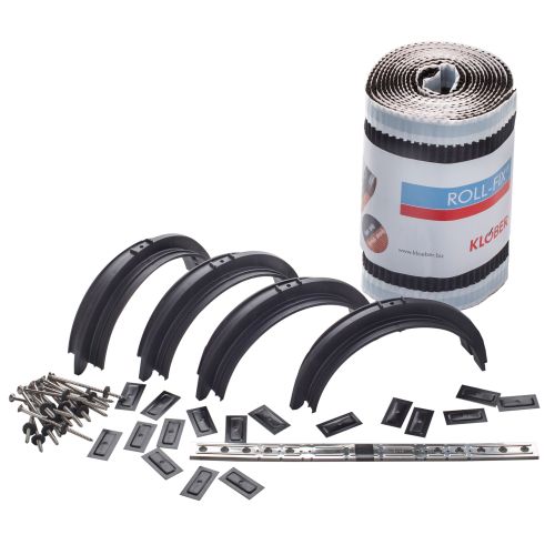 Klober Roll-Fix Clay Vented Half Round Ridge Kit - 295 x 5000mm - Anthracite