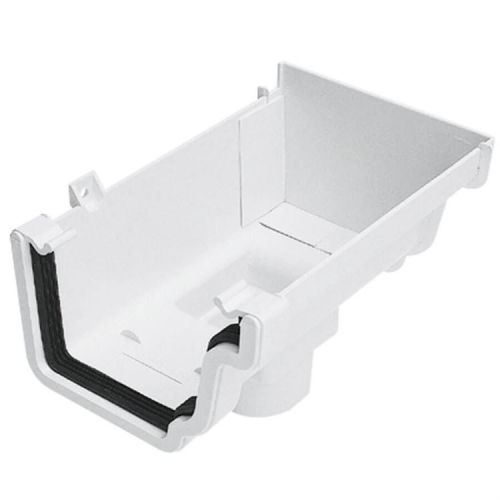 UPVC Universal Plus Squareline Guttering - Stop End Outlet - 128mm x 88mm