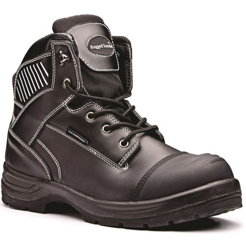 Rugged Terrain - Waterproof Safety Boots with Scuff Cap (S3 WRU HRO SRC) - Black Leather