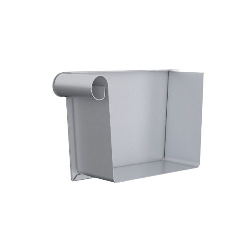 Lindab Steel Guttering - 140mm Left Hand Rectangular Stop End - Magestic Galvanised