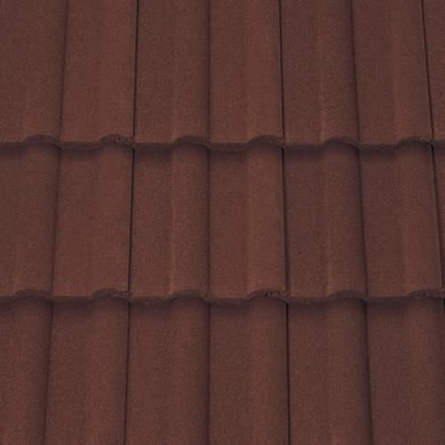 Sandtoft Double Roman Concrete Roof Tile - Sandfaced Mottled Red