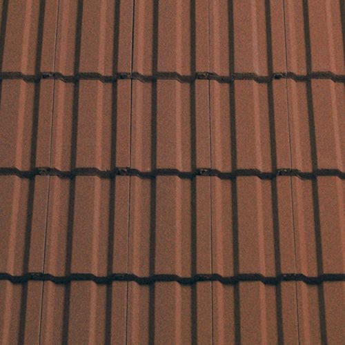 Sandtoft Standard Pattern Concrete Roof Tile - Sandfaced Mottled Red