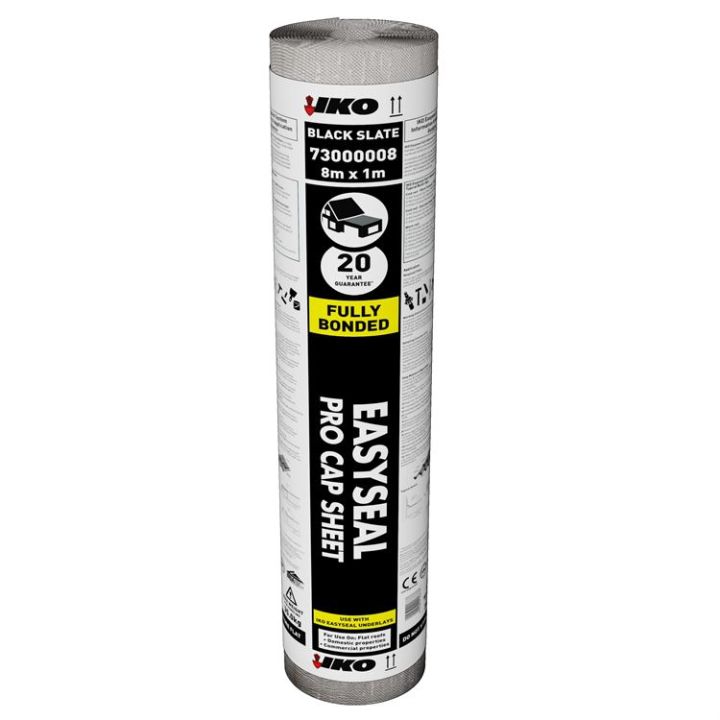 IKO Easyseal Pro Self-Adhesive Cap Sheet - Black - 1m x 8m (Pallet of 30) IKO Easyseal Pro Self-Adhesive Cap Sheet - Black - 1m x 8m (Pallet of 30)