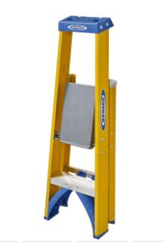 Werner Fibreglass Platform Stepladder with Lock-In Accessory System Werner Fibreglass Platform Stepladder with Lock-In Accessory System