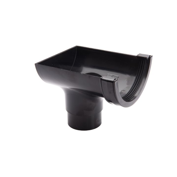 Brett Martin uPVC Roundstyle Guttering Stopend Outlet - 112mm - Black Brett Martin uPVC Roundstyle Guttering Stopend Outlet - 112mm - Black