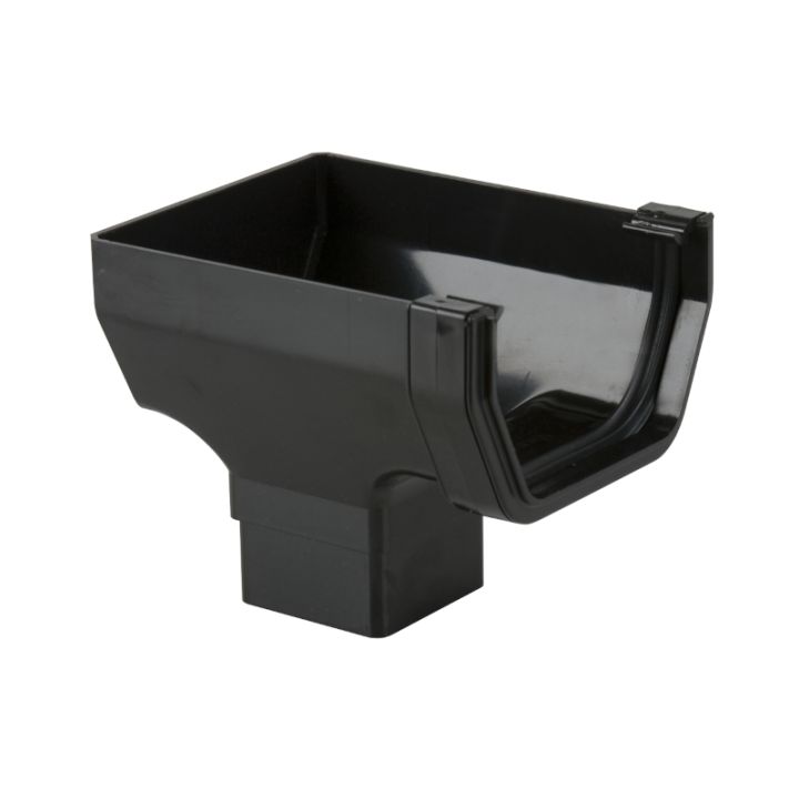 Brett Martin uPVC Squarestyle Guttering Stopend Outlet - 114mm - Black Brett Martin uPVC Squarestyle Guttering Stopend Outlet - 114mm - Black