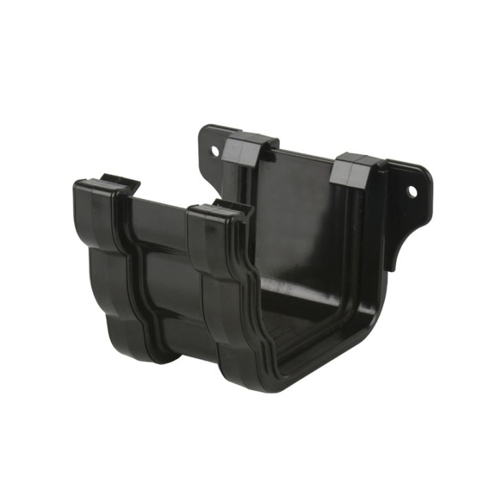 Brett Martin uPVC Prostyle Ogee Guttering Union Bracket - 106mm - Black Brett Martin uPVC Prostyle Ogee Guttering Union Bracket - 106mm - Black