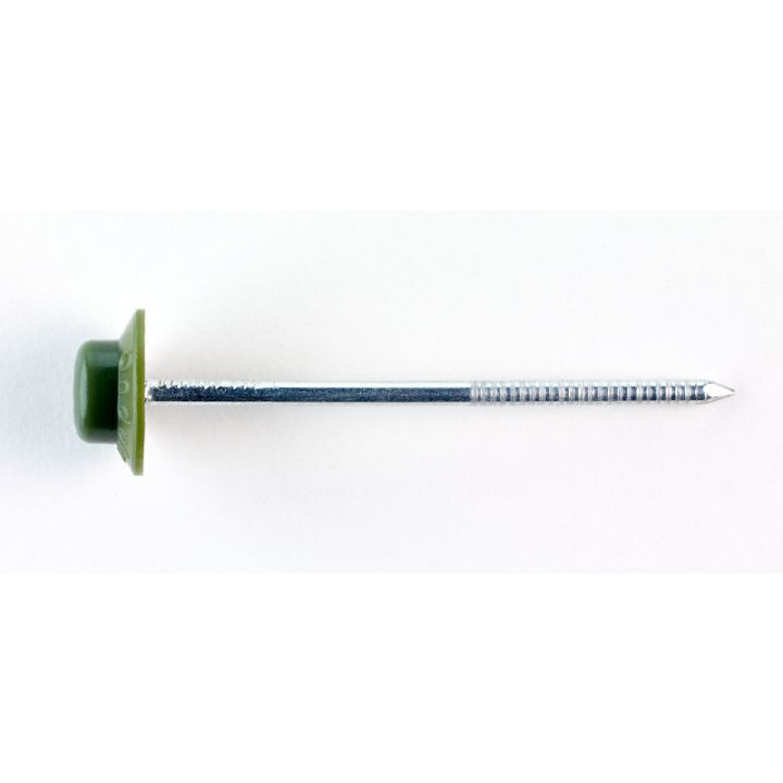 Onduline Capped Fixing Nails - 65mm x 18mm x 3.4mm - Green (Bag of 100) Onduline Capped Fixing Nails - 65mm x 18mm x 3.4mm - Green (Bag of 100)