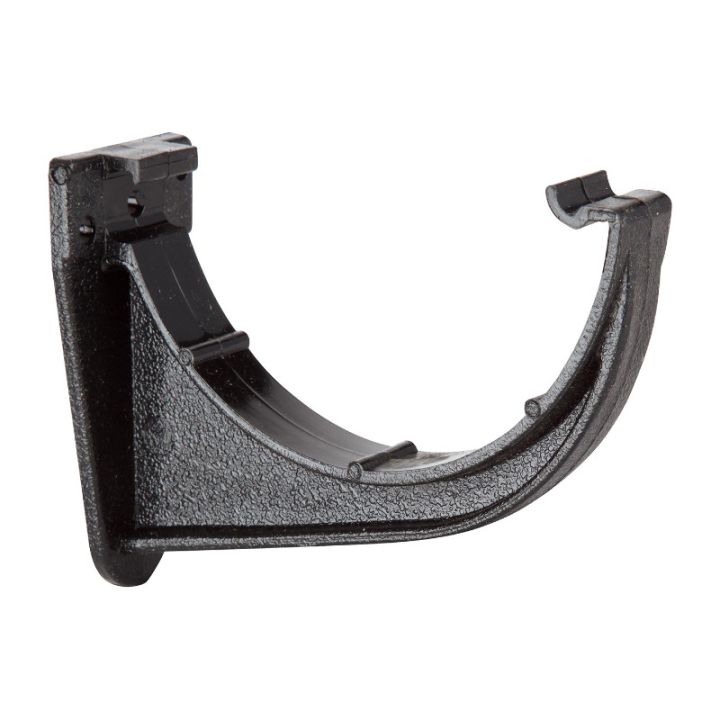Aquaflow UPVC Cast Iron Effect Half Round Guttering Fascia Bracket - Black (112mm x 51mm) Aquaflow UPVC Cast Iron Effect Half Round Guttering Fascia Bracket - Black (112mm x 51mm)