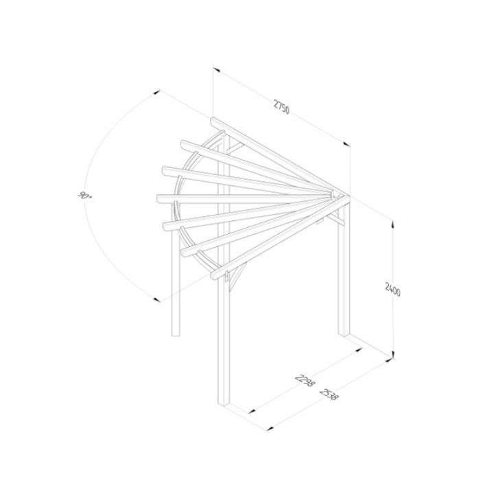 Forest Garden - Premium 90 Degree Radial Pergola Forest Garden - Premium 90 Degree Radial Pergola
