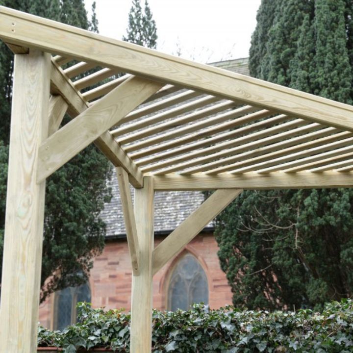 Forest Garden - Slatted Corner Pergola - 213cm x 294cm x 147cm Forest Garden - Slatted Corner Pergola - 213cm x 294cm x 147cm