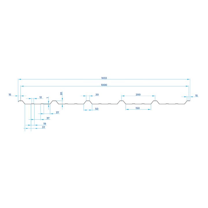 Steel Box Profile Internal Liner Panel (20/1000) - Bright White Polyester Paint Coated - 0.4mm / 0.7mm