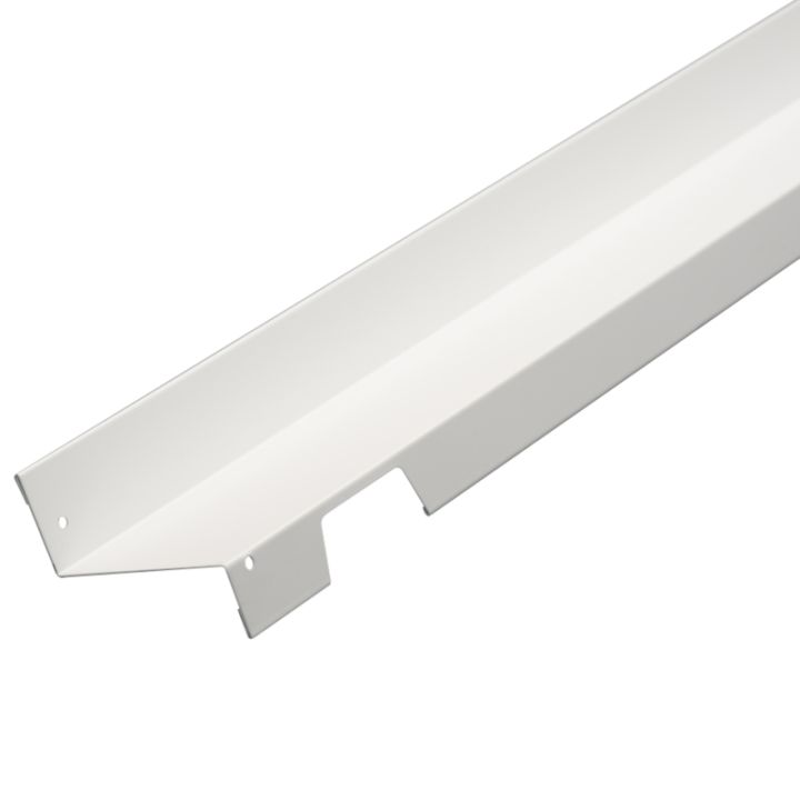 Marlon R Glaze Notched Metal Wall Flashing - 2000mm x 1.2mm (White)