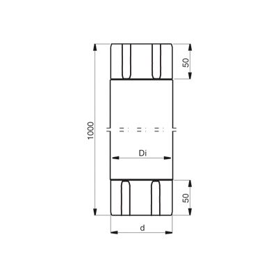Lindab Steel Guttering - Intermediate Pipe Lindab Steel Guttering - Intermediate Pipe