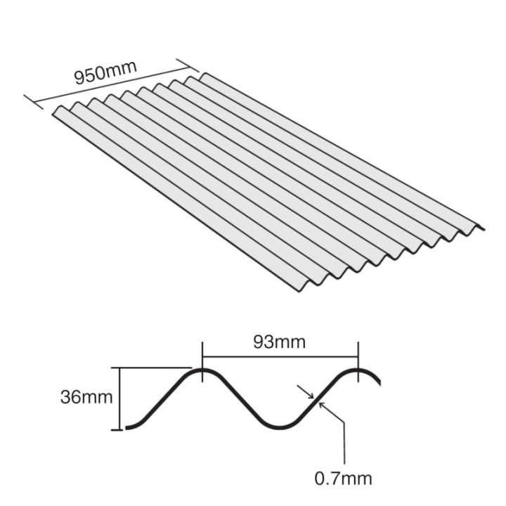 Solstice Corrugated Polyester Roofing Sheet - 2000mm x 950mm x 0.8mm Solstice Corrugated Polyester Roofing Sheet - 2000mm x 950mm x 0.8mm