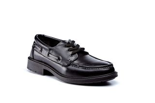 Rugged Terrain - Executive Boat Safety Shoes (S1P SRC) - Black Leather