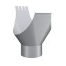 Lindab Guttering - Gutter Outlet with Clip OK - Magestic Galvanised