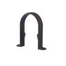 Aquaflow UPVC Cast Iron Effect Half Round Guttering - Downpipe Clip - Black (68mm)