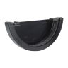 Aquaflow UPVC Cast Iron Effect Half Round Guttering External Stop End - Black (112mm x 51mm)