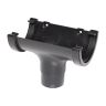 Aquaflow UPVC Cast Iron Effect Half Round Guttering Running Outlet - Black (112mm x 51mm)