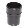 Aquaflow UPVC Cast Iron Effect Half Round Guttering Downpipe Socket - Black (68mm)