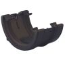 Aquaflow UPVC Cast Iron Effect Half Round Guttering Union Bracket - Black (112mm x 51mm)