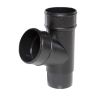 Aquaflow UPVC Cast Iron Effect Half Round Guttering 112° Downpipe Branch - Black (68mm)