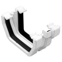 Plastic Guttering Universal Plus - Square Adaptor Left Hand - 128mm - Black Plastic Guttering Universal Plus - Square Adaptor Left Hand - 128mm - Black